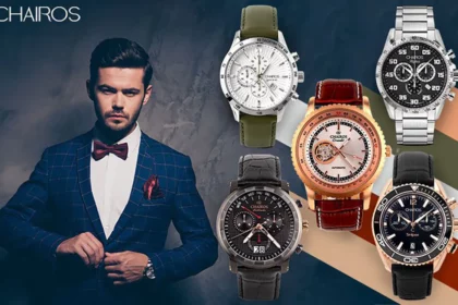 A stylish young man with 5 CHAIROS watches in the frame