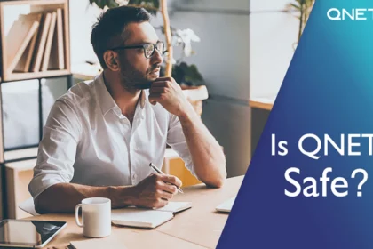 A young businessman wondering Is QNET safe.