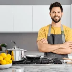 A man standing in the kitchen