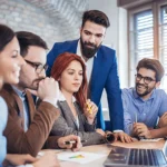 A group of entrepreneurs discussing