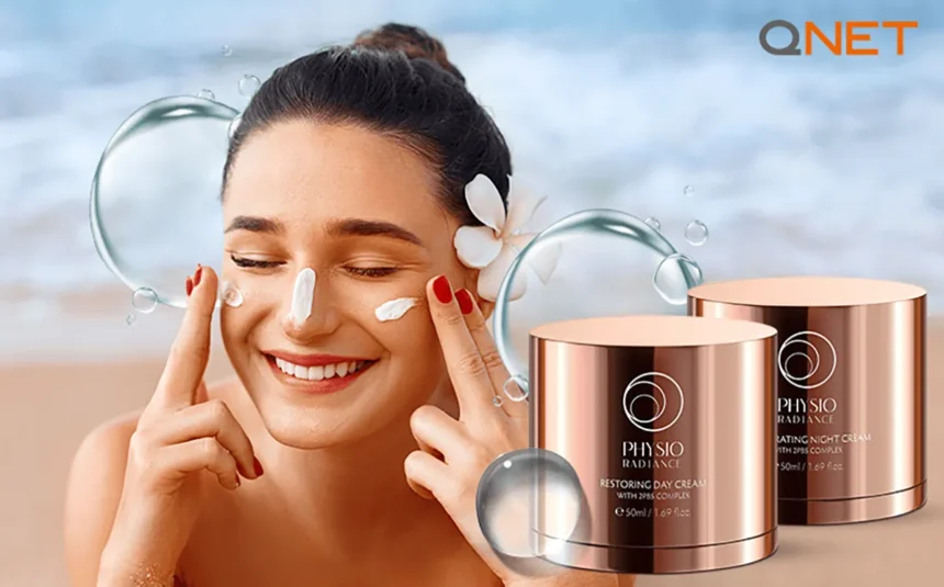 A woman using Physio Radiance Day & Night Cream