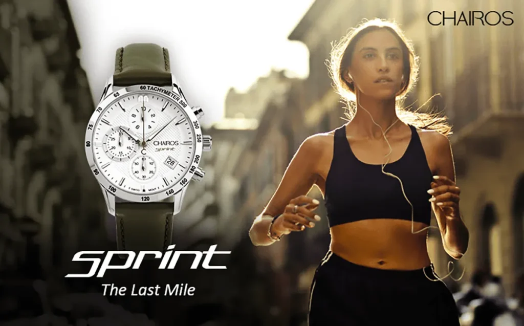 A young woman jogging with CHAIROS Sprint in the frame