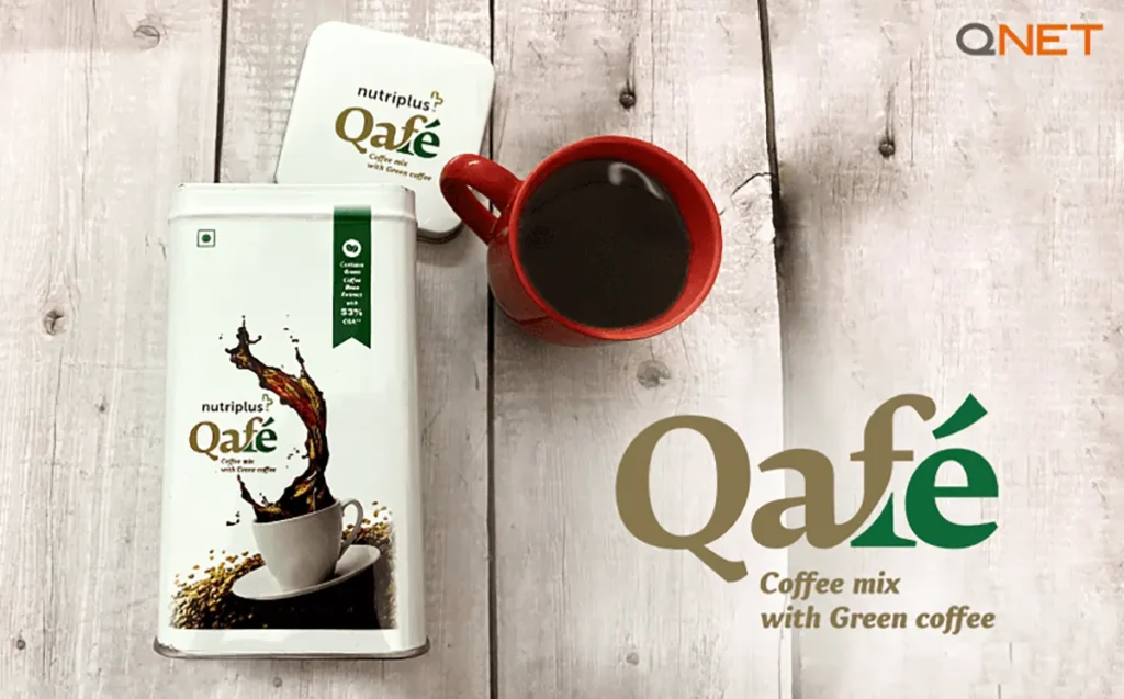 Nutriplus Qafe by QNET on a table