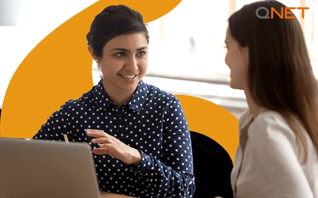 Two women in a business meeting