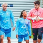 QNET-Mancity players Erling Haaland, Stefan Ortega and Nathan Ake taking stage