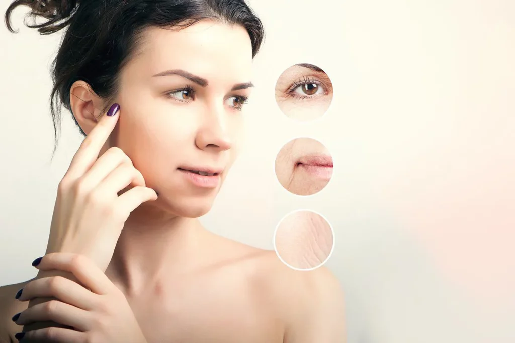 vitamin e for skin: a woman and visible signs of aging