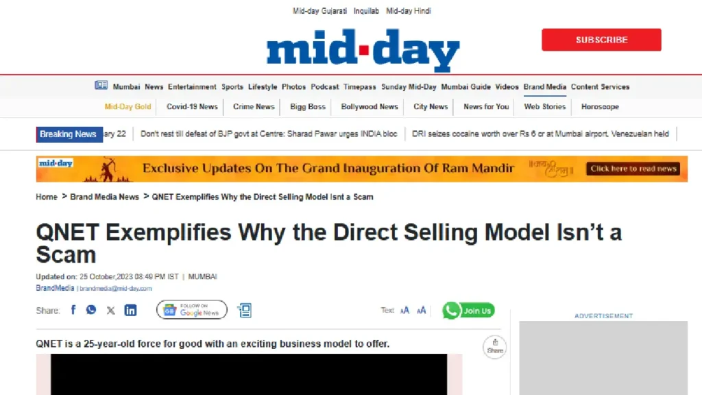 QNET debunks the misconceptions of Scam in mid.day